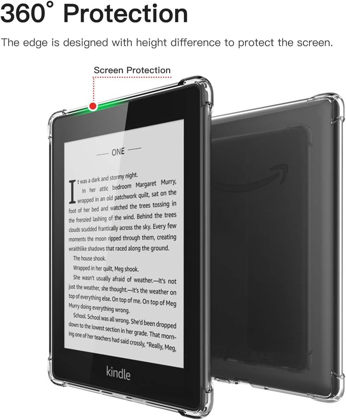 Etui Kindle Coque Transparente VOVIPO Pour Kindle Paperwhite 7