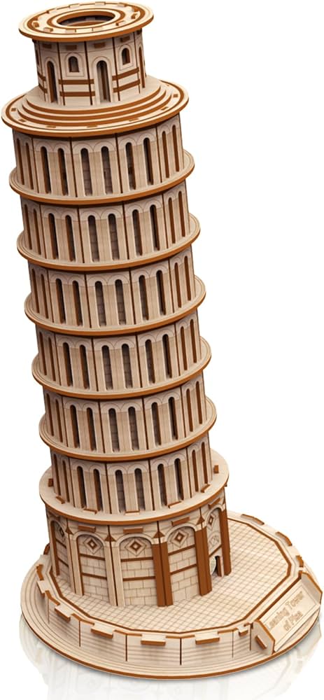 Amazon | Hallisun 3D木製パズル - ピサの斜塔 イタリア | ウッド