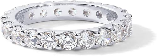 Miniatura 3 de PAVOI 14K Gold Plated Cubic Zirconia Stackable Eternity Ring 3.0mm Eternity Bands Gold Wedding Ring Band for Women Promise Ring for Couples