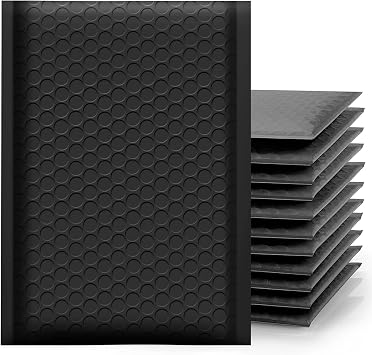 Padded Envelopes A6, with Easy Peel & Seal Poly Bubble Mailer Bags Postal Wrap Envelope Cushioned Protective Packaging 100 x 165 Black A6, 10pcs
