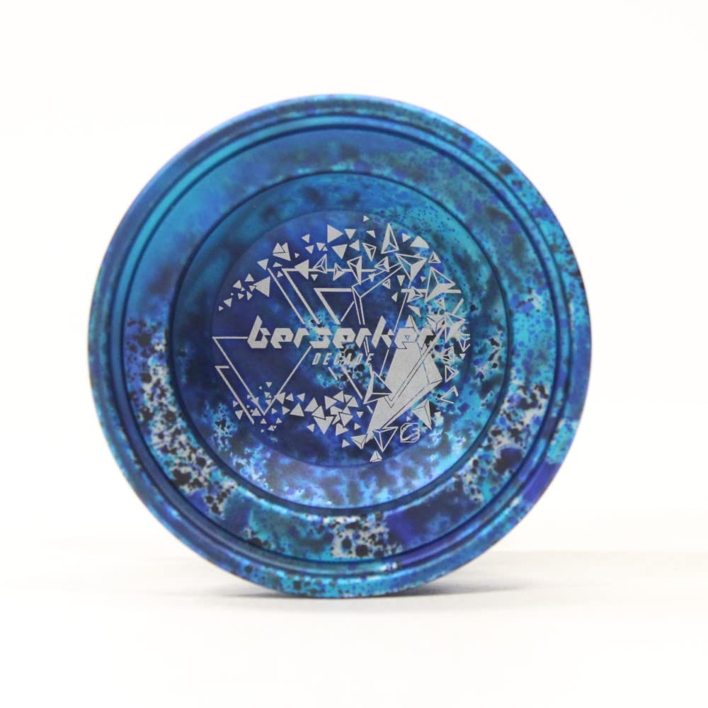 C3yoyodesign Berserker Decade Yo-Yo - Mono-Metal YoYo - 10th Anniversary Model (Blue/Light Blue/Silver Acid Wash)