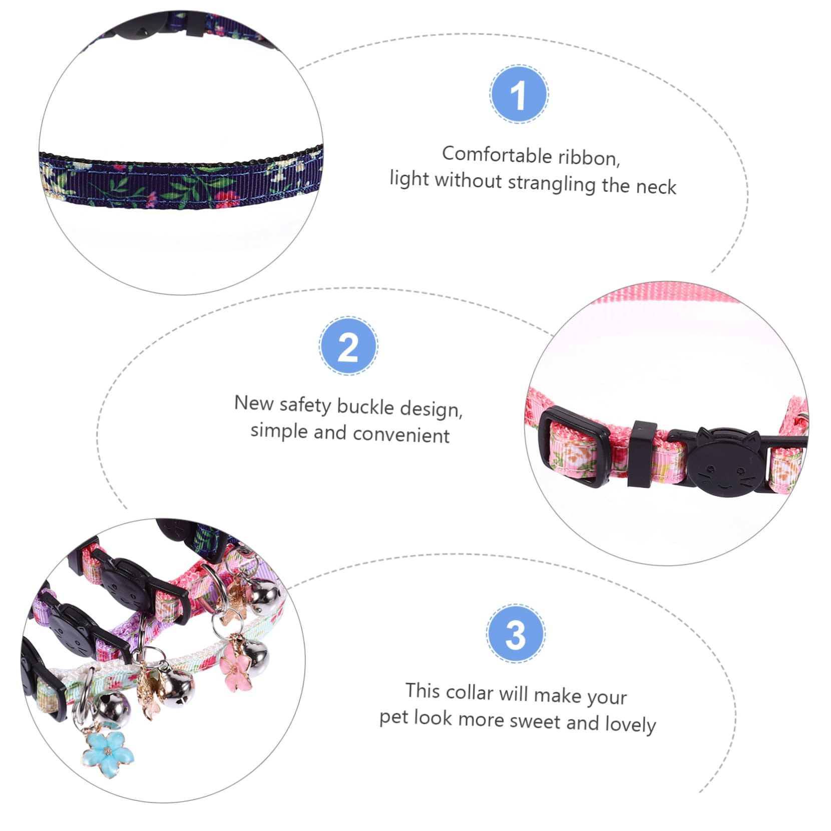 Didiseaon 12piezas Collar para Gatos Flores y Confortable Pack De para Fiesta y Uso Diario