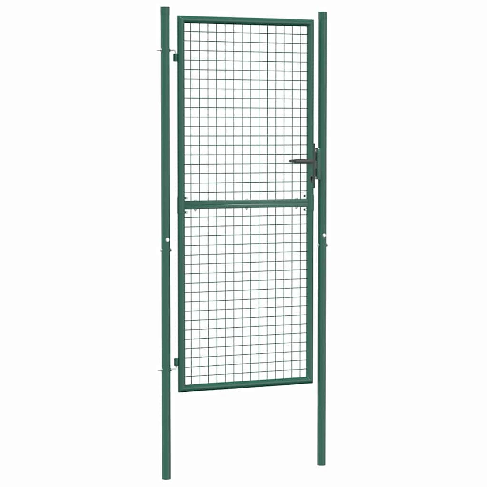 Gecheer Cancello,per Recinzione,da Giardino,Singolo,in Acciaio,Verde,100x250 cm,Cancello Singolo,Cancello da Giardino,Cancello Metallo,Cancello Acciaio,Cancello per Esterno