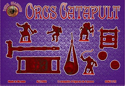 ORCS CATAPULT 8 FIGURES IN 4 POSES 2 CATAPULTS 1/72 ALLIANCE 72034