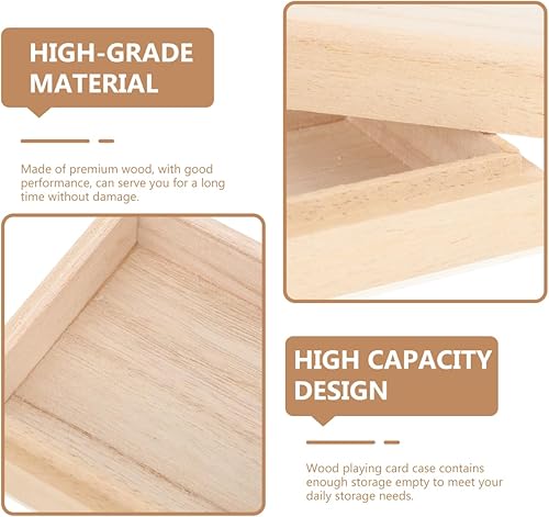 Miniatura 5 de Totority Naipes Caja de madera Organizador de almacenamiento de tarjetas de póquer Estuches de tarjetas de póquer Soporte vacío Contenedor de