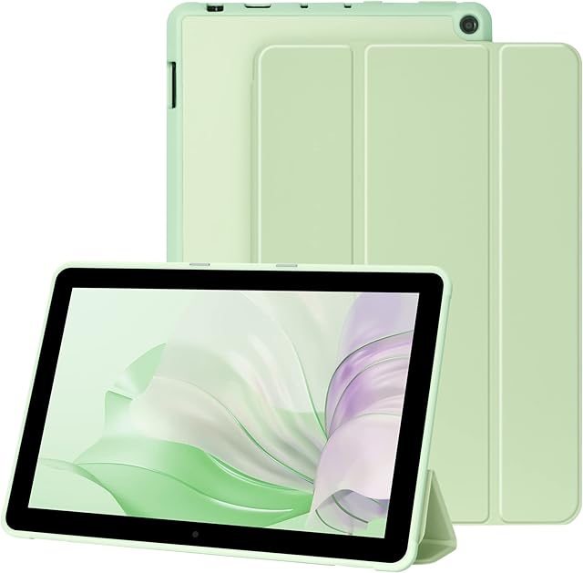 Tablet Case for All New Fire HD 10 and Fire HD 10 Plus (Only Compatible with 11th Generation 2021 Release), Slim Folding Stand Cover with Auto Wake/Sleep(Green)