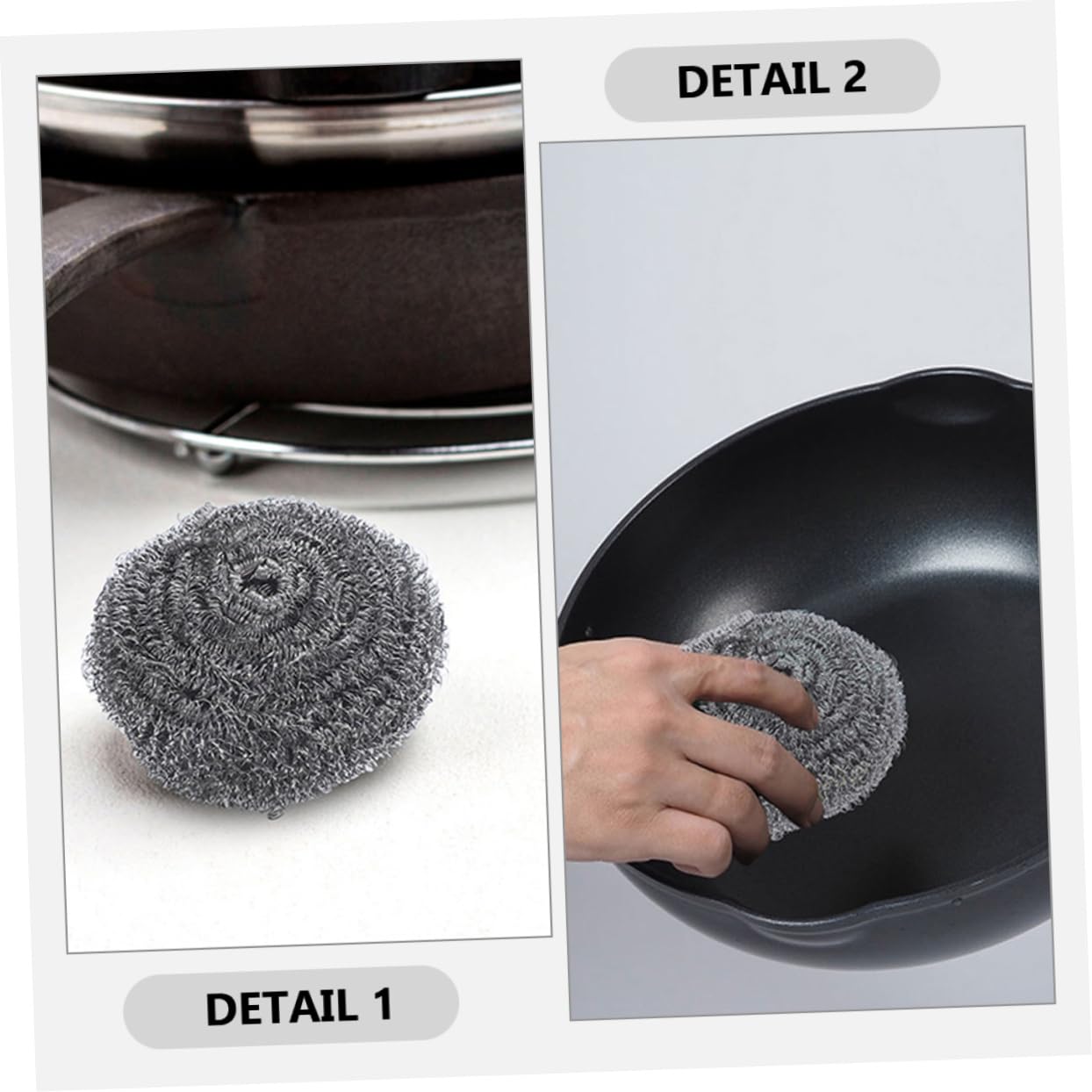 Gatuida 20 Piezas de Fregadores de Acero Inoxidable para Ollas y Sartenes, No Dañan la Superficie, Reemplazables, Adecuado para Limpieza en Cocina