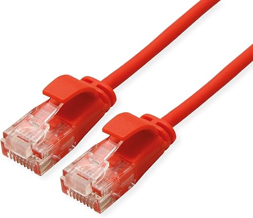ROLINE Câble Patch UTP DataCenter Cat.6A (Class EA), LSOH, Slim, Rouge, 1 m