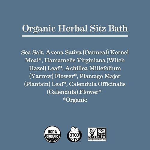 Miniatura 6 de Earth Mama Baño de hierbas orgánicas  Cuidado de embarazo y posparto, baño relajante para recuperación de hemorroides con hamamelis y caléndula (6