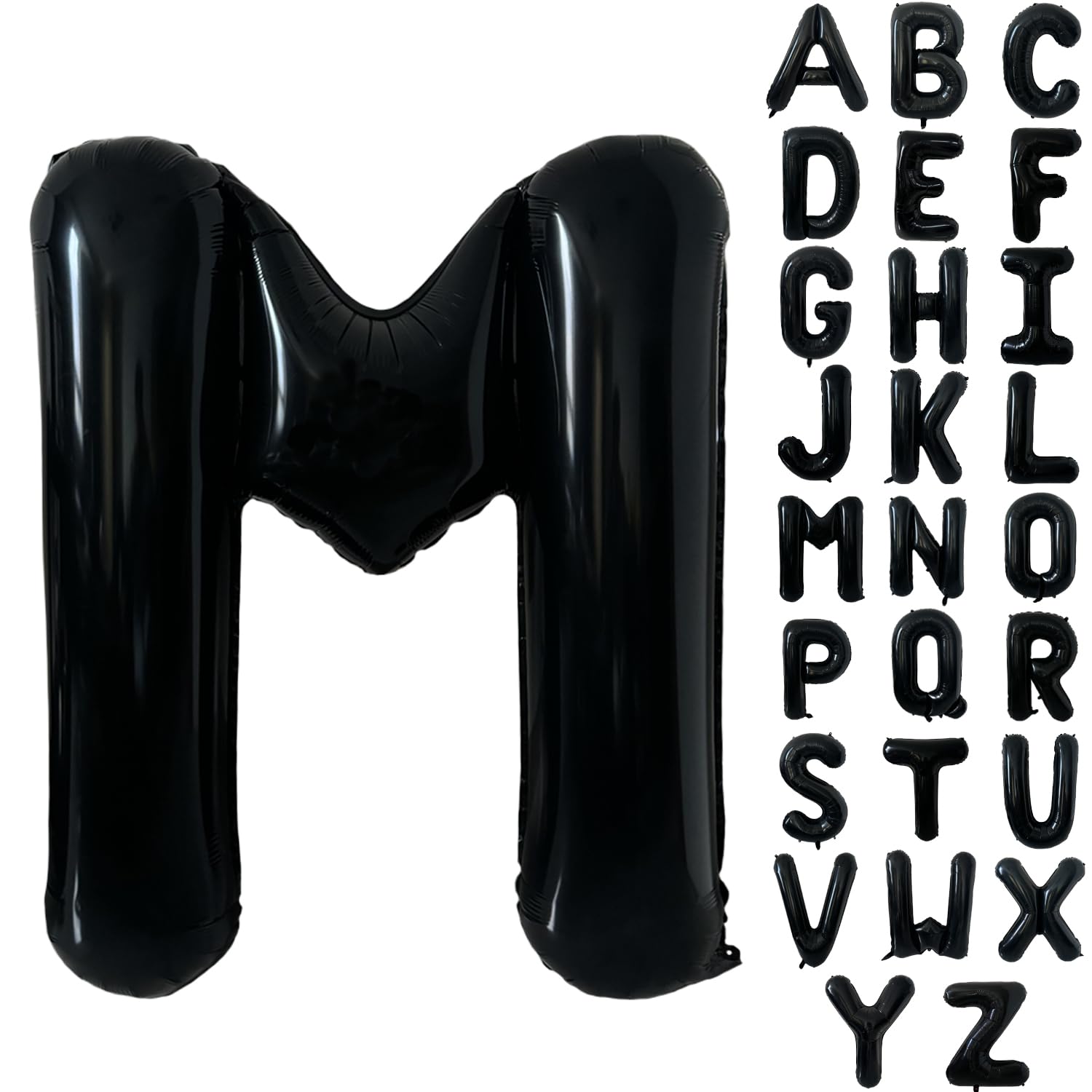 Black Alphabet Balloon Large Mylar Foil Helium Letter Balloons 40 Inch Black Balloons Alphabet Letters for Birthday Bridal Shower Anniversary Decorations (Letter M) โ image 1