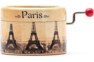 Parisian Melody: Hand Cranked Music Box with the Enchanting Tune of 'Vals d'Amelie'