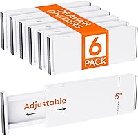 Vista 11 de Lifewit - Paquete de 8 separadores de cajones de plástico de 15 cm de alto, 34-56 cm ajustables, organizadores de cajones para ropa, separadores