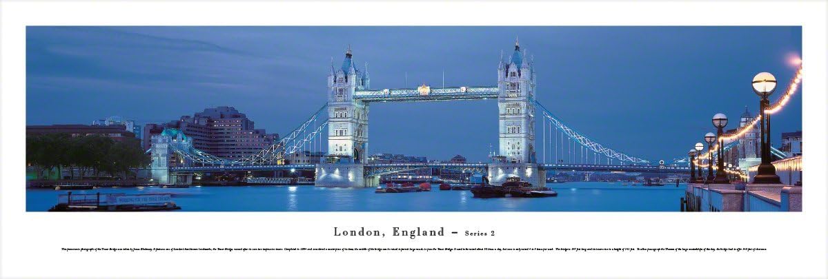 London, England - London Tower Bridge - Blakeway Panoramas Skyline Posters with Select Frame