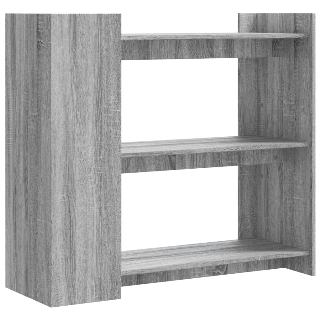 Mesa de consola clásica de madera gris Sonoma para el apartamento como mesa de pasillo con espacio de almacenamiento para fotos y plantas, dimensiones 100 x 35 x 90 cm