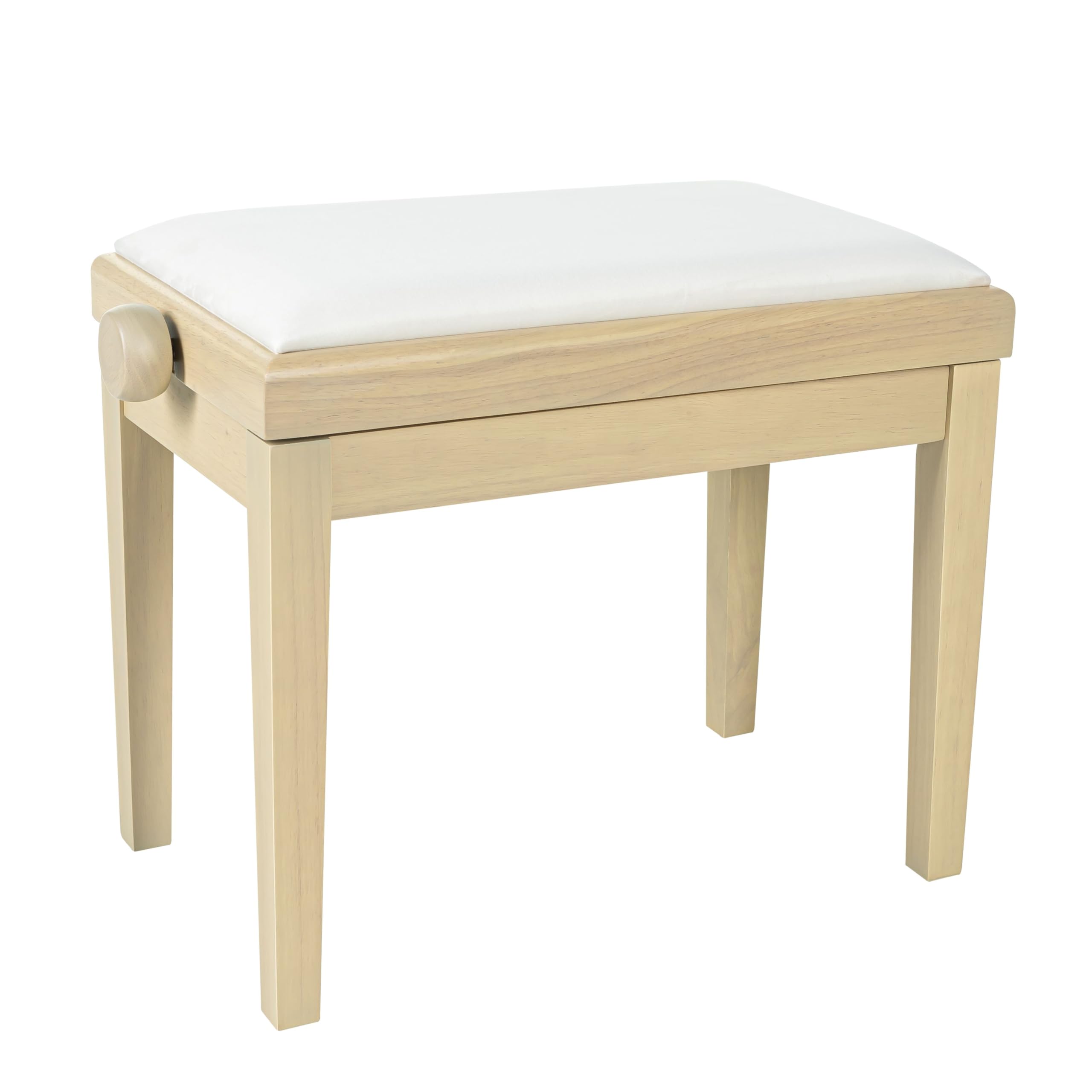 Fame PB-10C WA, Höhenverstellbare Klavierbank, Weißer Velour-Bezug, Solide Verarbeitung, Gepolsterte Sitzfläche, Strapazierfähig, 48-56 cm Höhe, 53 cm x 31 cm Sitzfläche