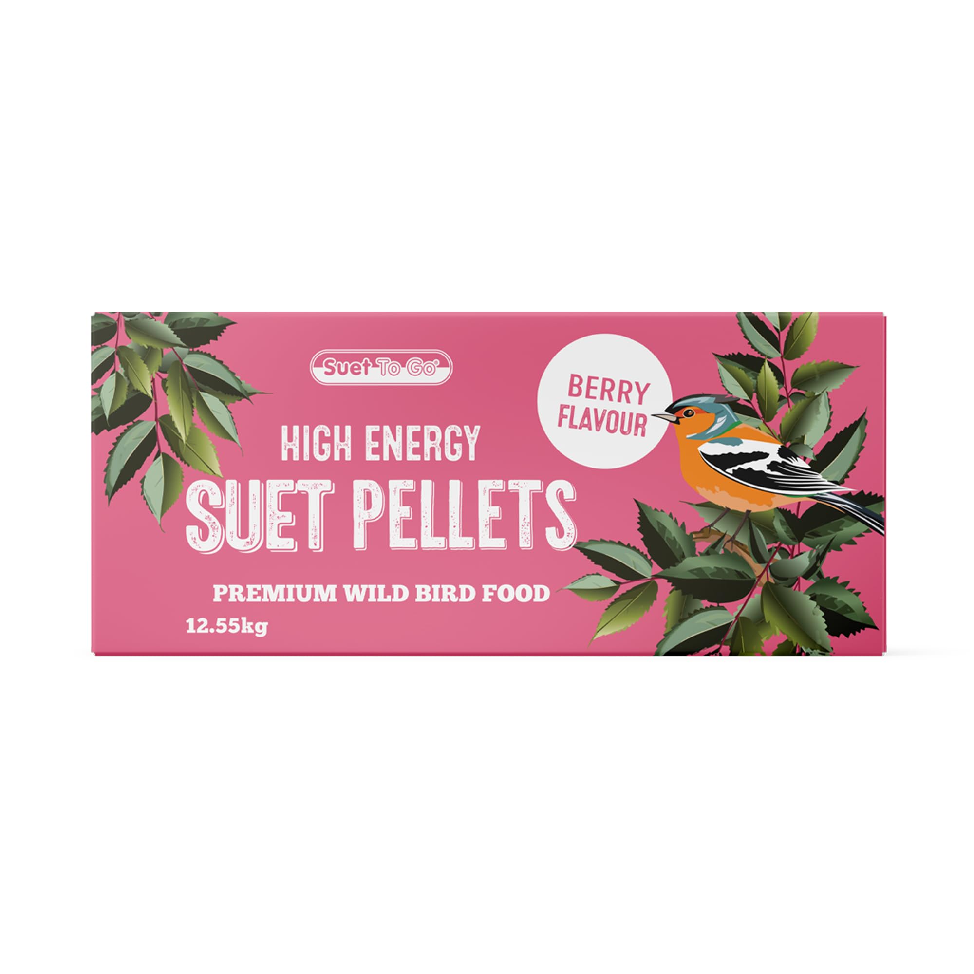 Suet To Go Berry Suet Pellets - 12.55kg Bulk Value Box - Premium Wild Bird Feed
