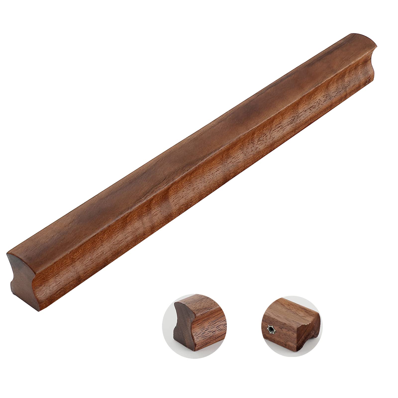 Sgxxkj123 Dark Brown Kitchen Cabinet Wood Drawer Pull Handles Pull Handle Door Handle Pulls Bow Shaped Handle For Furniture Wardrobe Cupboard Closet Drawer Handle Pull (Length 600Mm)