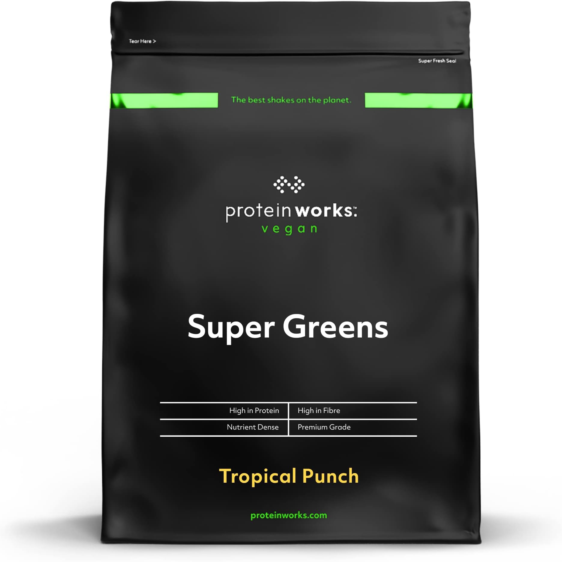 Super Greens Powder | Nutrient Dense Detix Shake | Supports Immune System | 100% Vegan | | Tropical Punch | 250 g