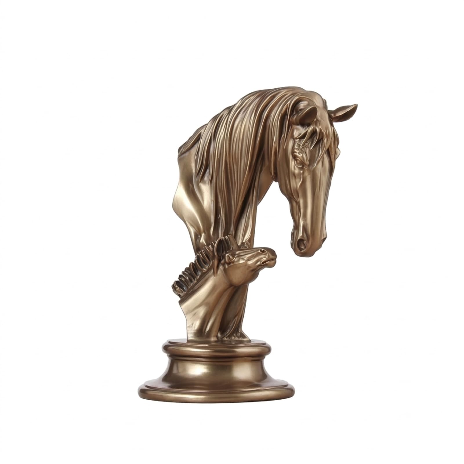 F Fityle Estatua de Caballo de Bronce Figura Escultura Ornamental Adorno para Decoración Acabado Pulido Fundición en Frío Base, Moderno
