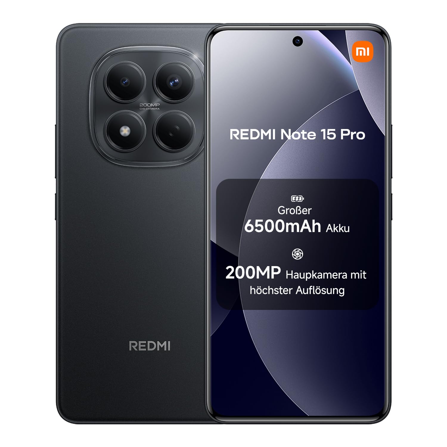 XIAOMI Redmi Note 15 Pro Smartphone (12+512 GB) – 6500-mAh-Akku, 200-MP-Kamera, IP65-Wasserschutz, 6,77