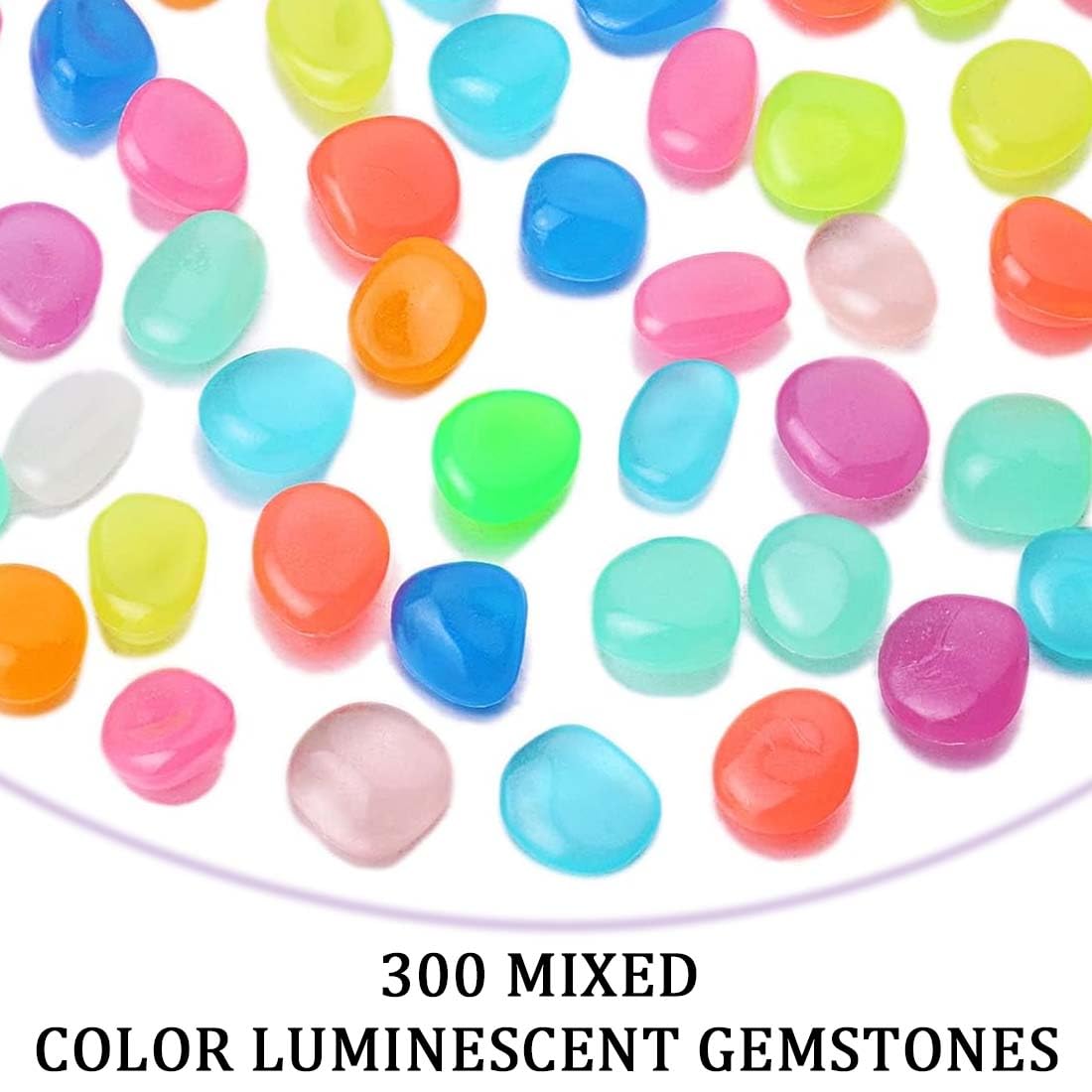 300 Leuchtsteine Für Garten & Aquarium - Fluoreszierende Kieselsteine Mehrfarbig