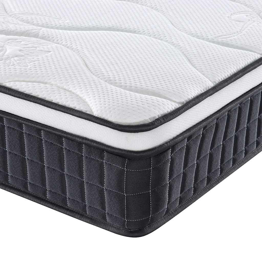 Bonnell materac ze sprężynami, średni, 140 x 190 cm, oddychająca poszewka z poliestru, wysokość 23 cm, nadaje się do prania w temperaturze do 40°C, do sypialni, łóżka dla gości, łóżka