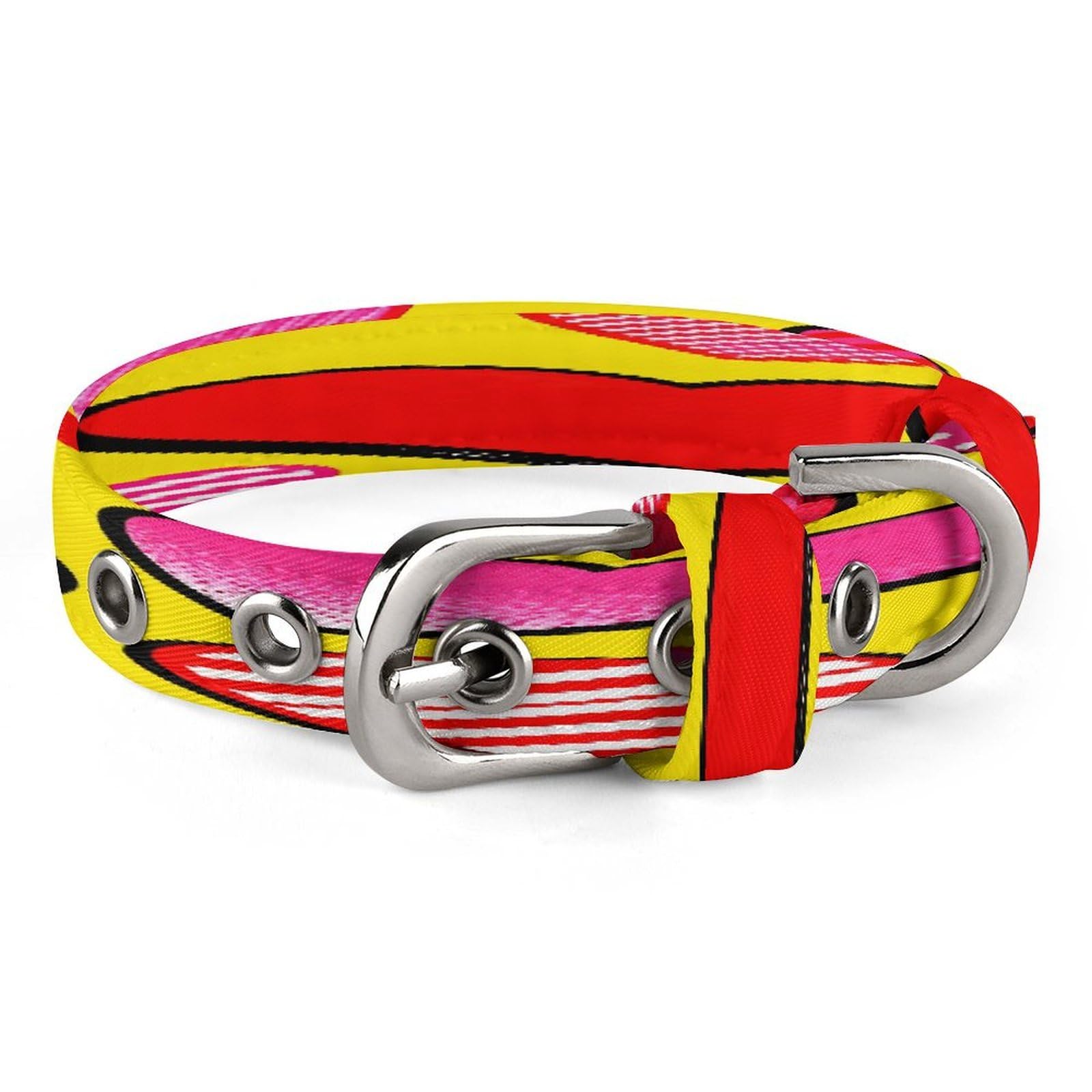 Collar de tela Oxford Endless Hearts ajustable de 7.9-10.4 pulgadas para cachorros y gatos