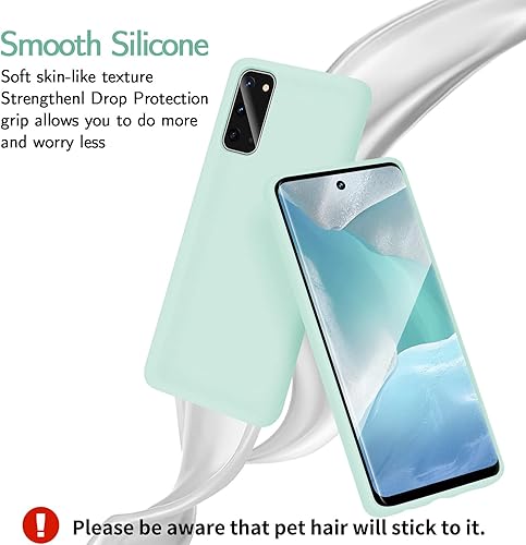 Miniatura 6 de Funda para Galaxy S20 de 6.2 pulgadas (2020), silicona líquida suave protectora y forro de microfibra antiarañazos, a prueba de golpes, compatible