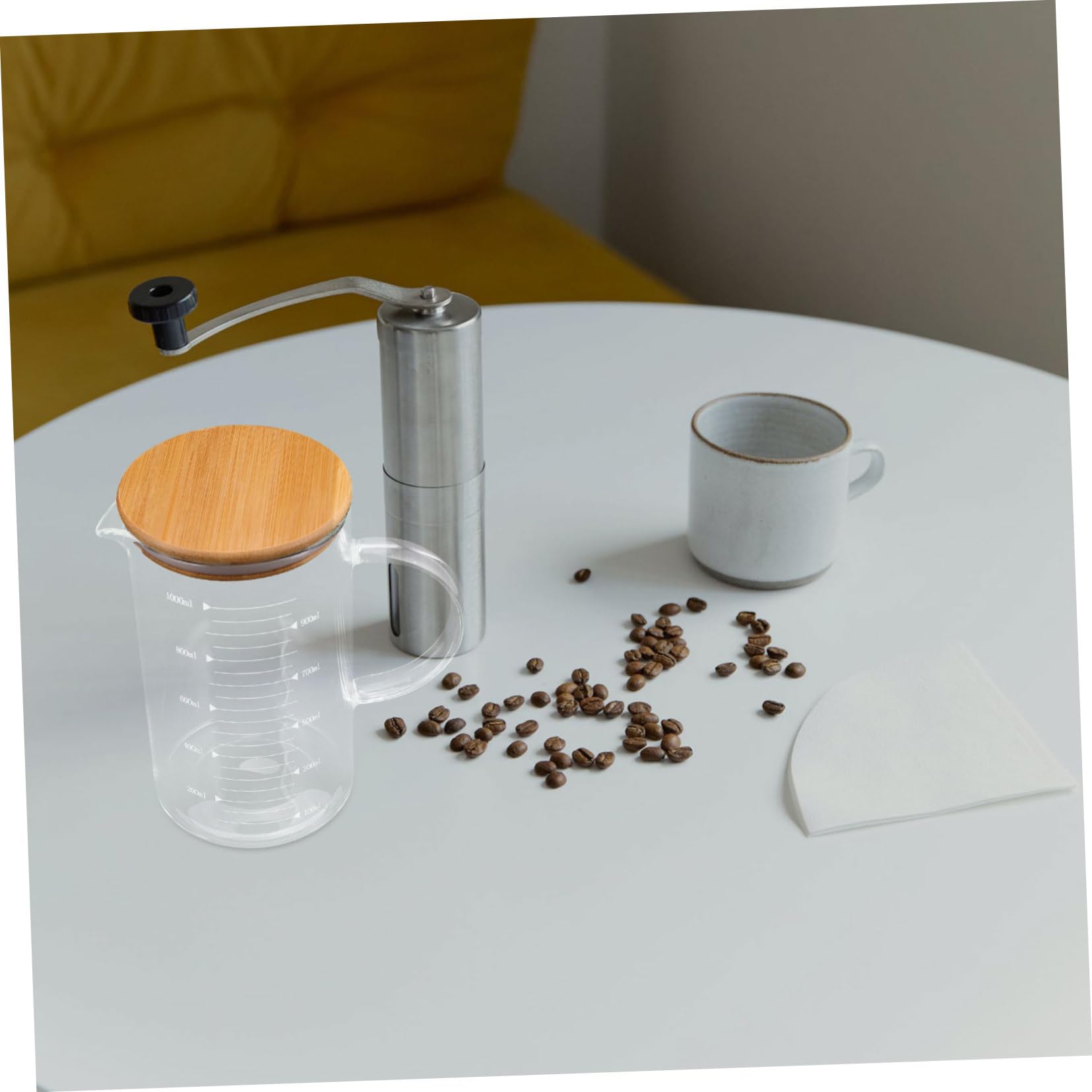 GLEAVI Verre Doseur Avec Couvercle Et Poignée Tasse à Mesurer Multifonction Avec Bec Verseur Pour Cuisine Le Café Le Jus Et Autres Liquides