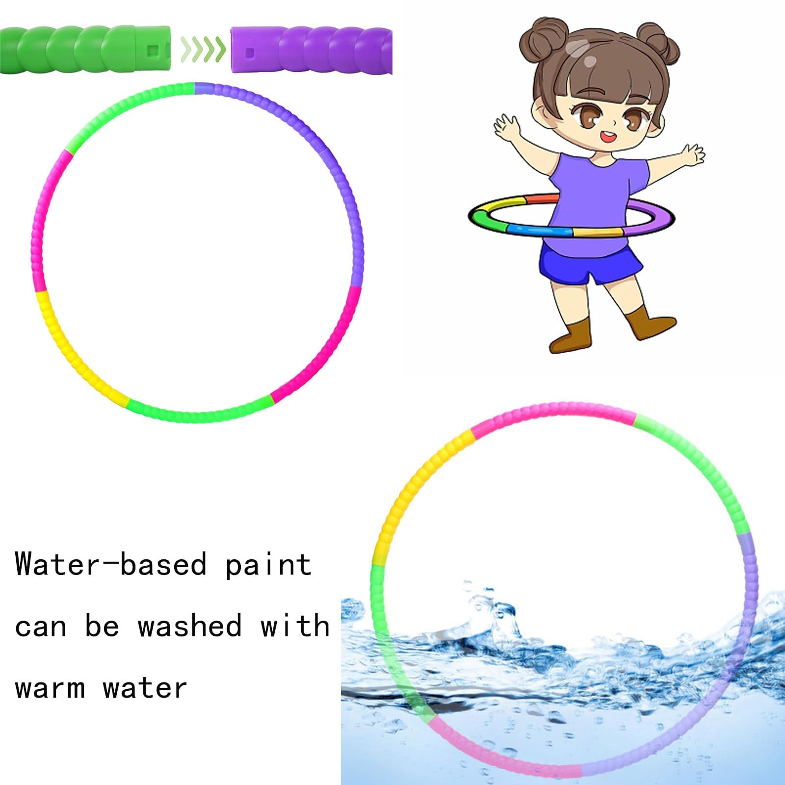 2 Cerceaux Pour Enfants (52 Cm, 85 G), Cerceaux à 7 Segments