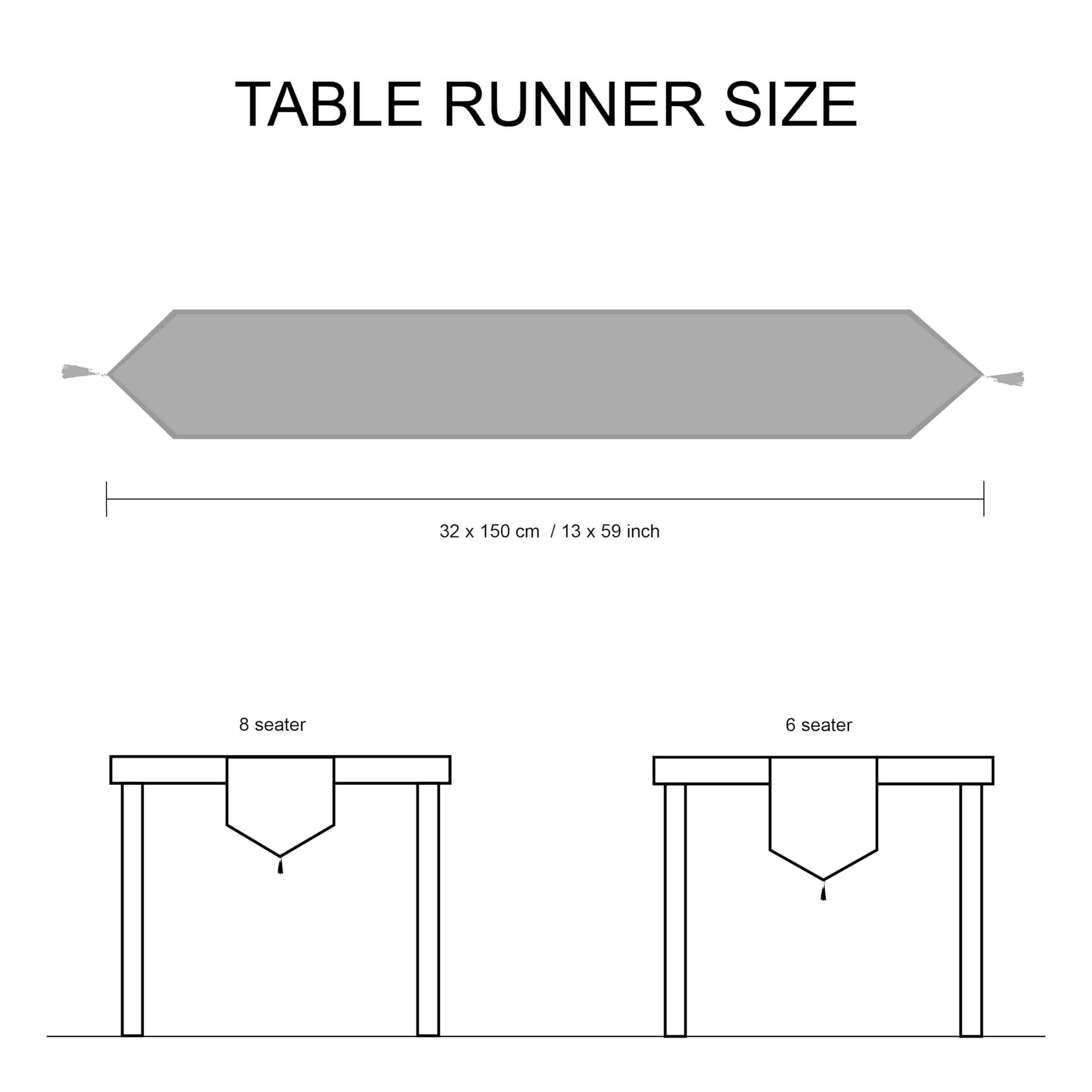 Encasa XO Chenille Table Runner - 4 Seater -5