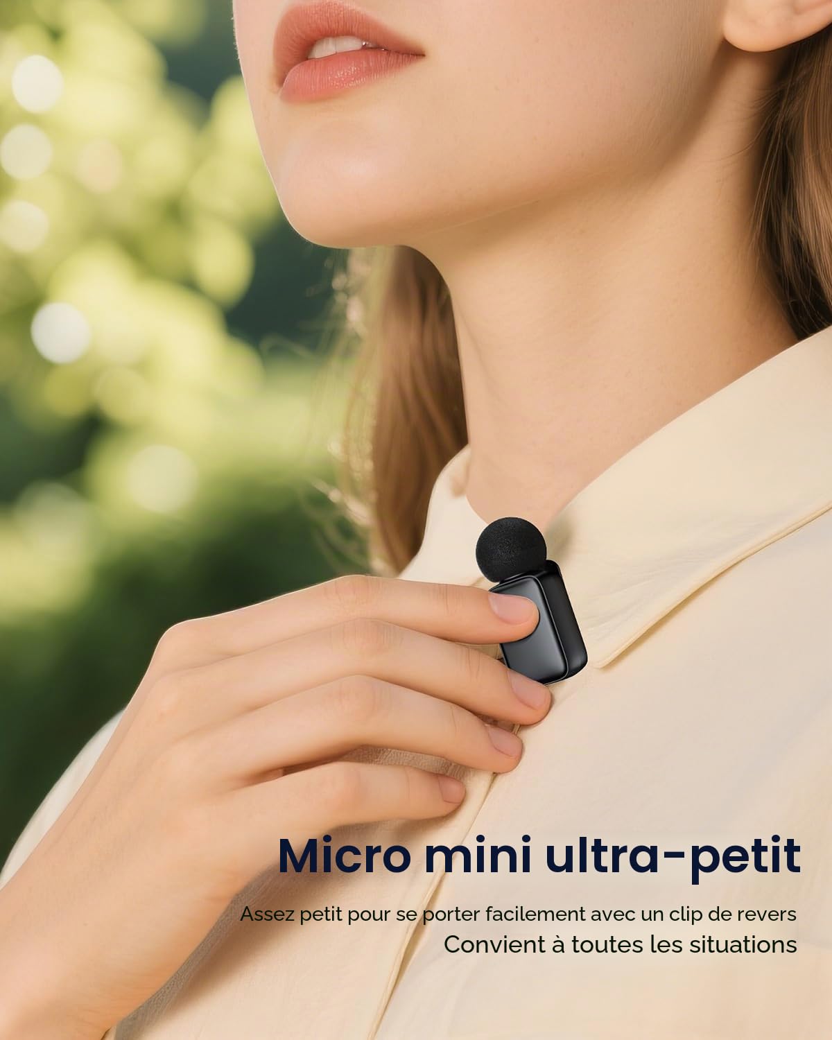Mini Micro Cravate sans Fil pour iPhone/Telephone Android, Microphone à Revers USB C sur Réduction du Bruit pour Enregistrement vidéo, Vlogging, TikTok, Youtube