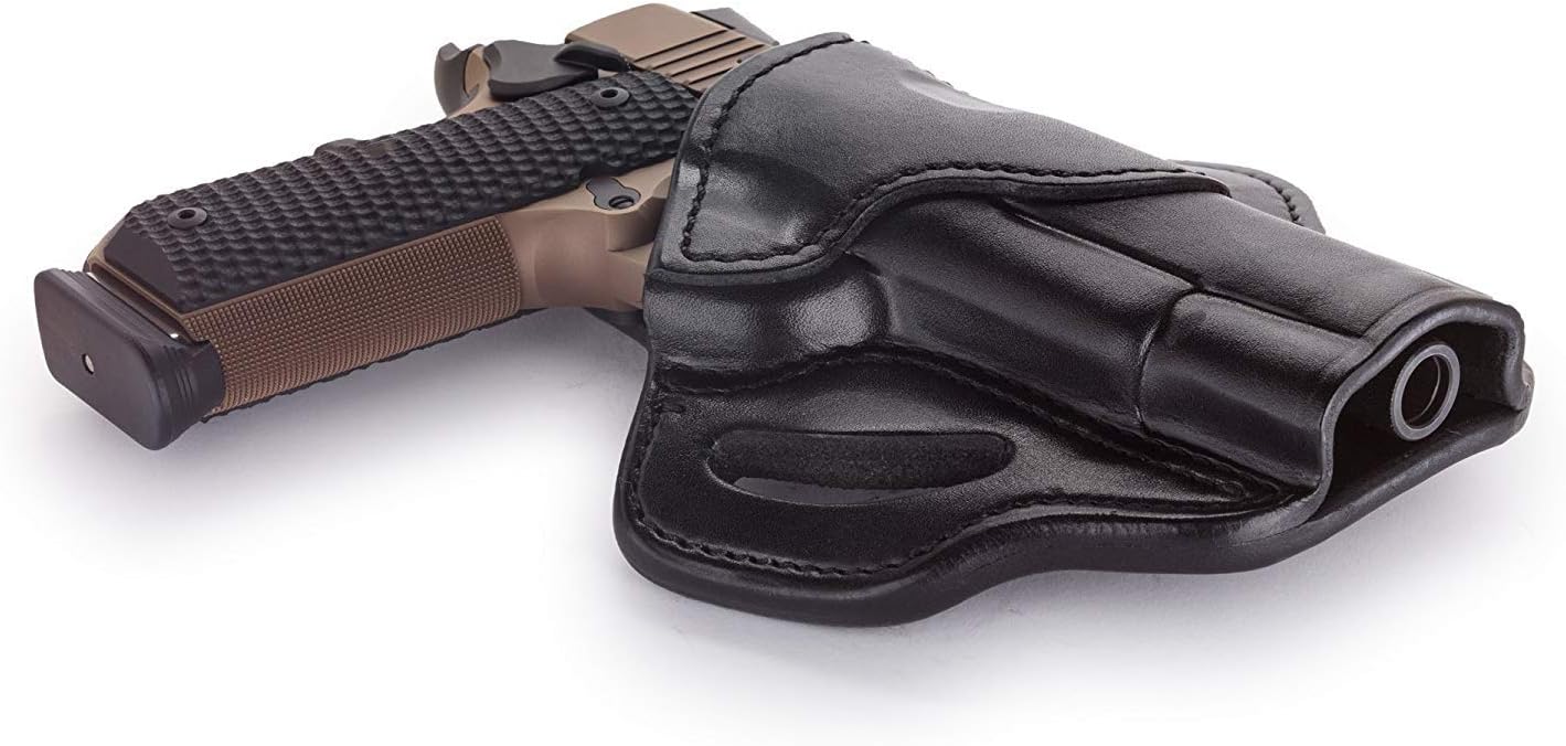 1791 Gunleather 1911 Holster, Right Hand OWB Leather Gun Holster for Belts fits All 1911 Models with 4" and 5" Barrels
