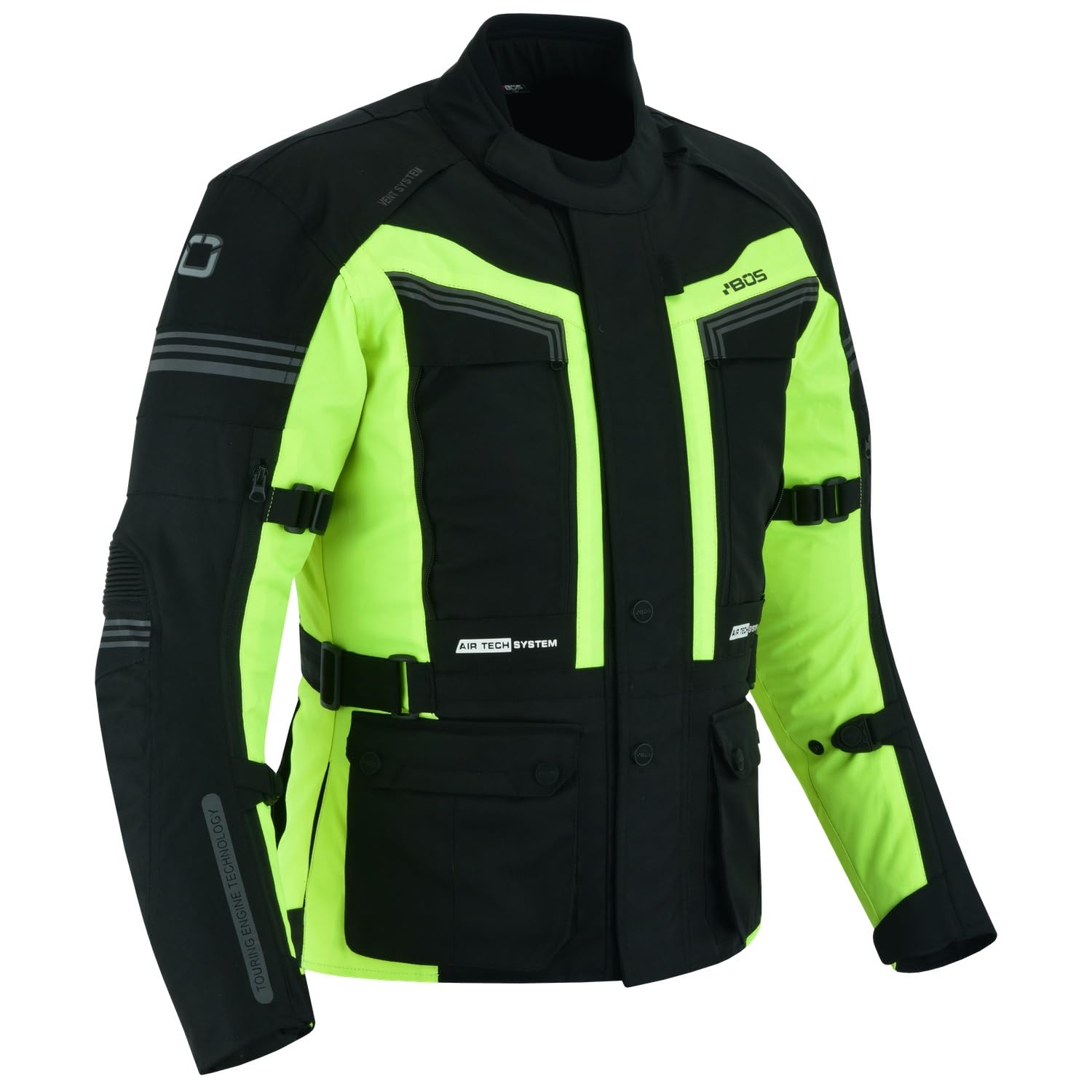 2-teiler Motorradkombi Cordura Textilien Motorradjacke + Motorradhose Neon (XL), Schwarz