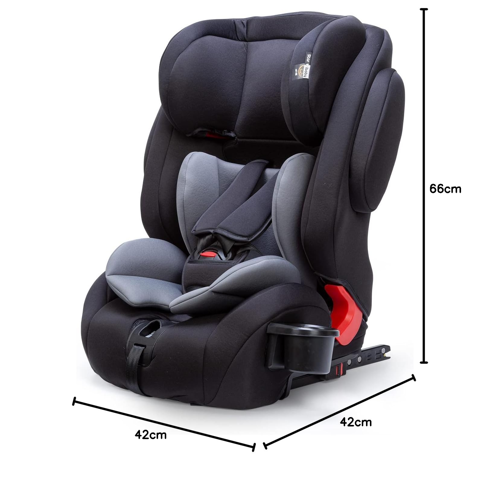Star Ibaby City Fix HQ - Silla de coche Isofix grupo 1 2 3 Gris/negro i-Size ECE R129