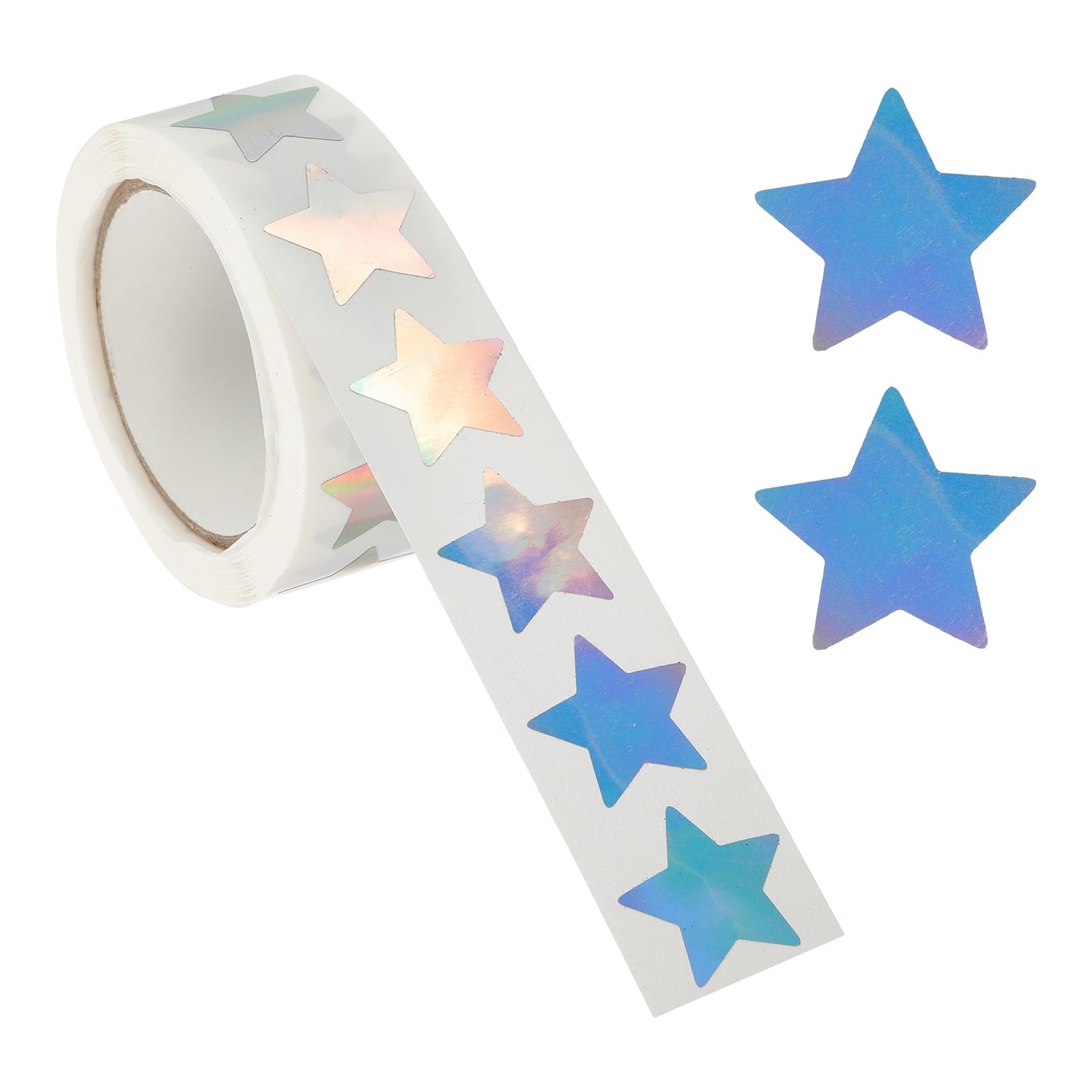 PATIKIL Star Stickers Roll 3/4", 500 Pcs Metallic Foil Stars Self-Adhesive Labels Reward Behavior Chart for Classroom Teacher Supplies, Metallic Silver — image 1