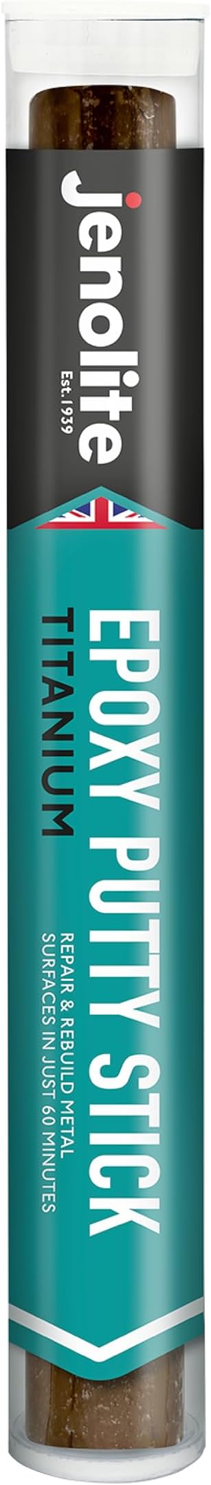 JENOLITE Epoxy Putty Repair Stick | TITANIUM | Industrial Strength Epoxy | Repair & Rebuild All Metals | Waterproof & Temperature Resistant -40 to +260°C | 112g (7 Inches)