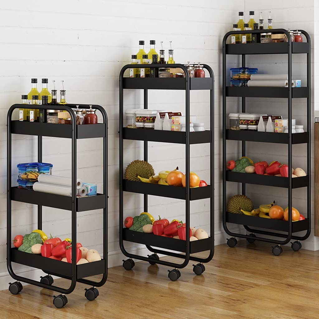 Carrello metallico multifunzione ruote bloccabili cucina casa(3 Tier)