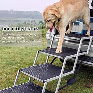   Extra-Wide-Dog-Stairs-for-Large-Dogs-Foldable-Aluminum-Dog-Steps-for-Cars-Trucks-SUV-Jeep-and-High-Beds-Dog-Car-Stairs-for-Large-Dogs-Up-to-250-lbs-4-Steps