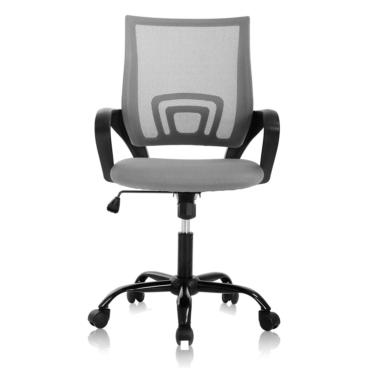 Office Desk Chair - Ergonomic Mid Back Mesh Computer Chair With Lumbar Support Armrest Modern Adjustable Height Swivel