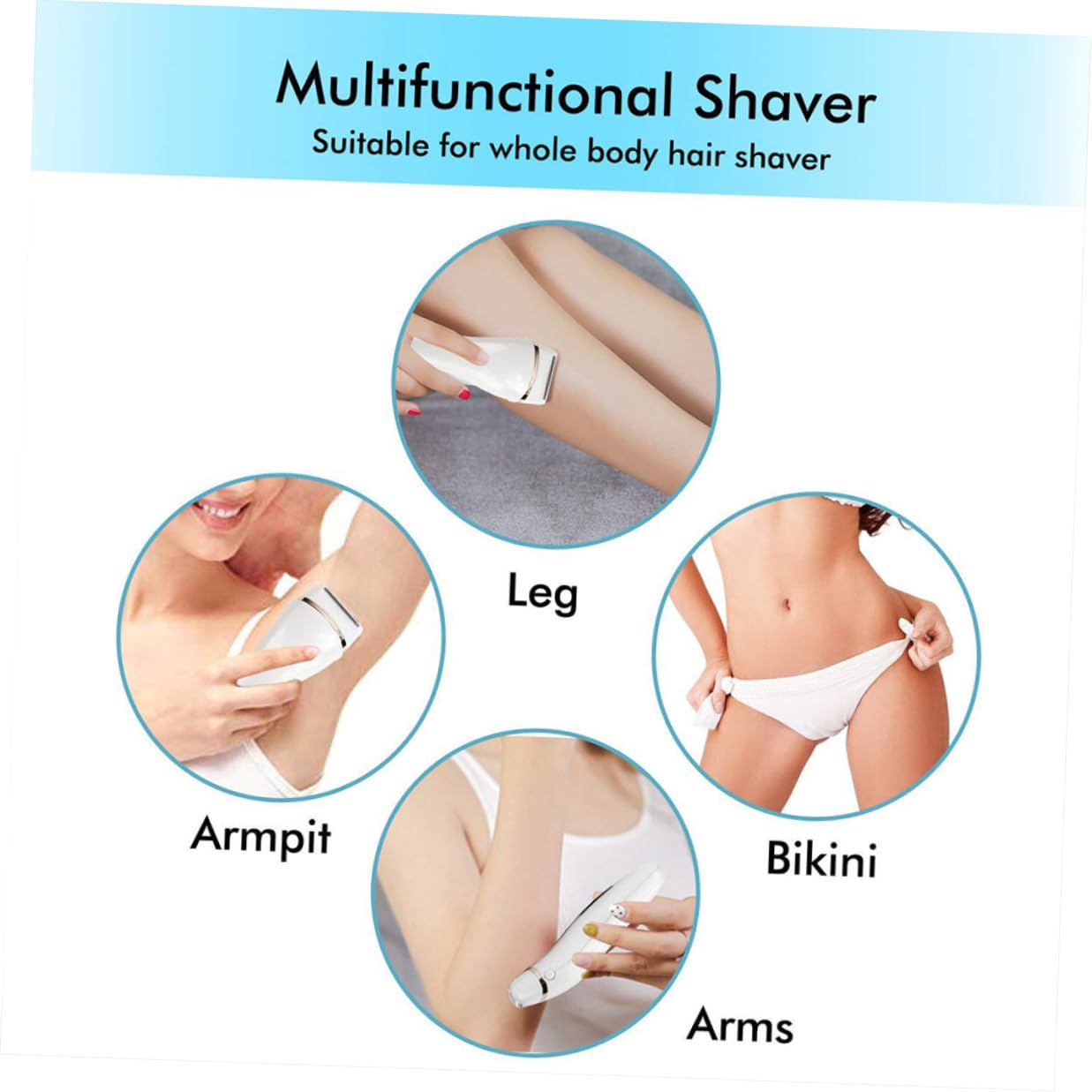 Genérico Recargable USB Afeitadora Mujer Recortadora Facial Corporal con Cuchillas Acero Inoxidable Ligera y Portátil para Cejas Axilas Bikini