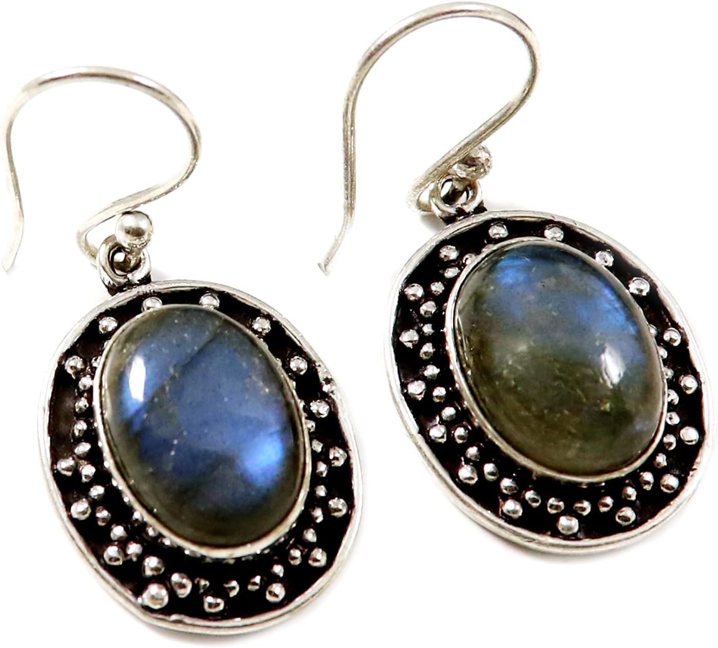 Goyal Exports Amethyst Black Onyx Labradorite Carnelian Gemstone 925 Sterling Silver Drop Dangle Earring Handmade Jewelry SEG20