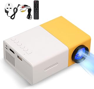 Mini Projector, HD 1080P HiFi Portable Movie Projector, Smart Home Projector with HDMI, USB, Storage Card, AV, for Smartphone, for PS4, for PS5, Laptop,TV-Stick, for XBox ONE