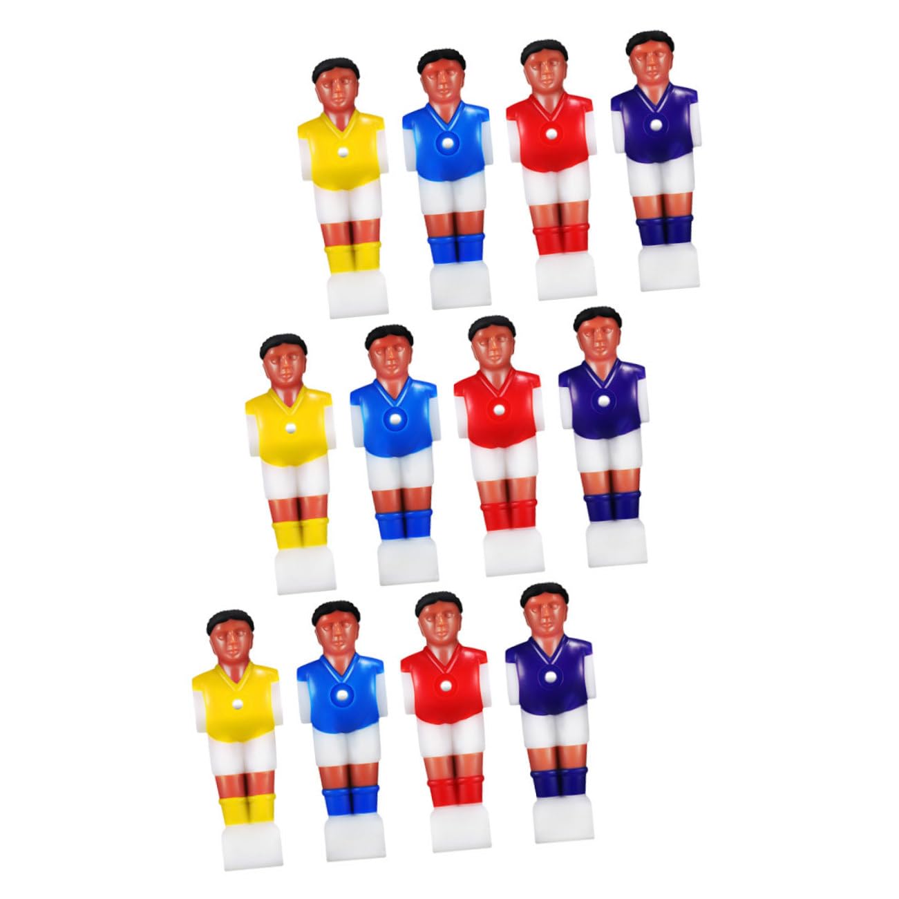 Parliky 12Pcs Table Football Game Accessories Durable Replacement Soccer Players for Foosball Machine Ergonomic Design Colors