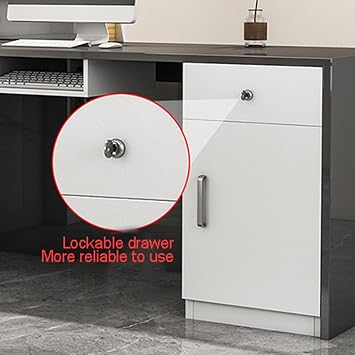 Front Table Equipped Lockers,Standing Front Table,Transaction Countertop,Checkout Counter with Lights,Reception Desk Counter,for Reception Room,Lobby,Beauty Salon(A,L100cm/39.7in)
