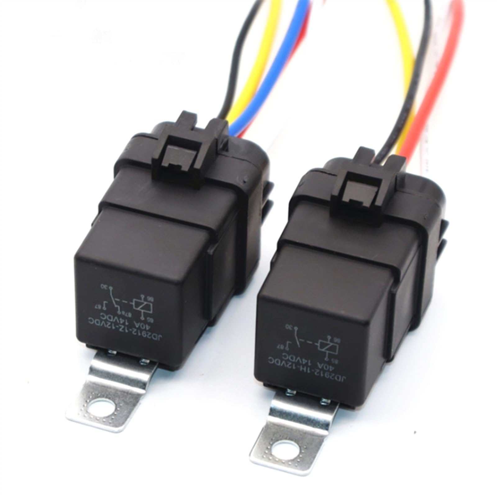 Relé de automóvil sellado integrado con cable impermeable DC 12V 40A 5 pines 4 pines soporte de relé automático con cables de 140 mm de longitud (Size : 4PIN)