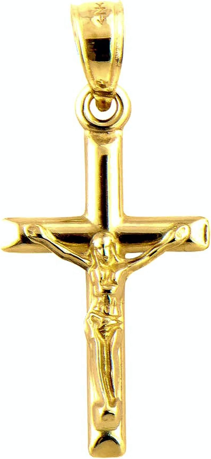 LooptyHoops14k Gold Crucifix Cross Pendant Charm