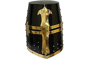 Blackened Medieval Knight Crusader Knight Templar Costume Headpiece