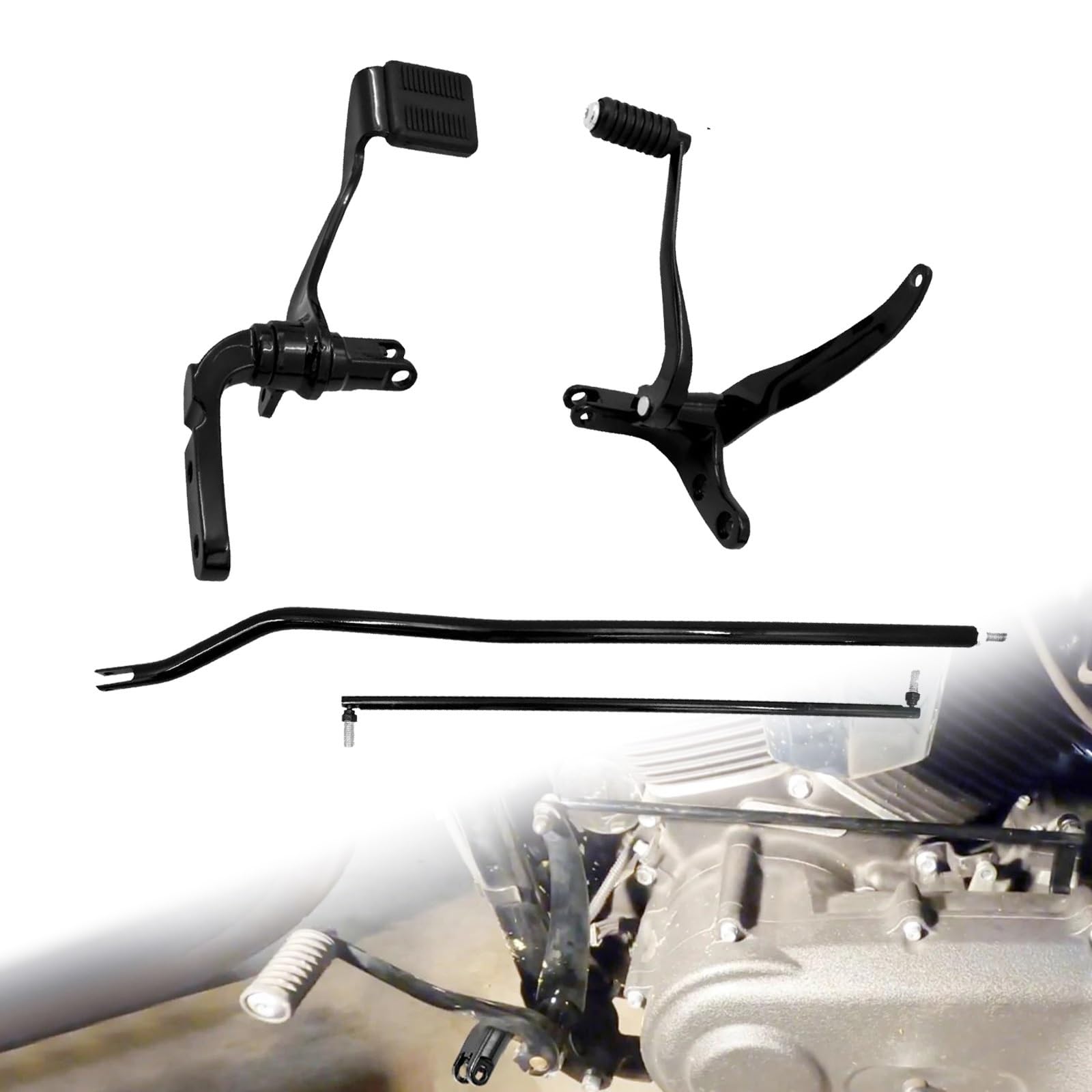 Commandes au pied avancées en alliage noir haute résistance pour Dyna 06-17