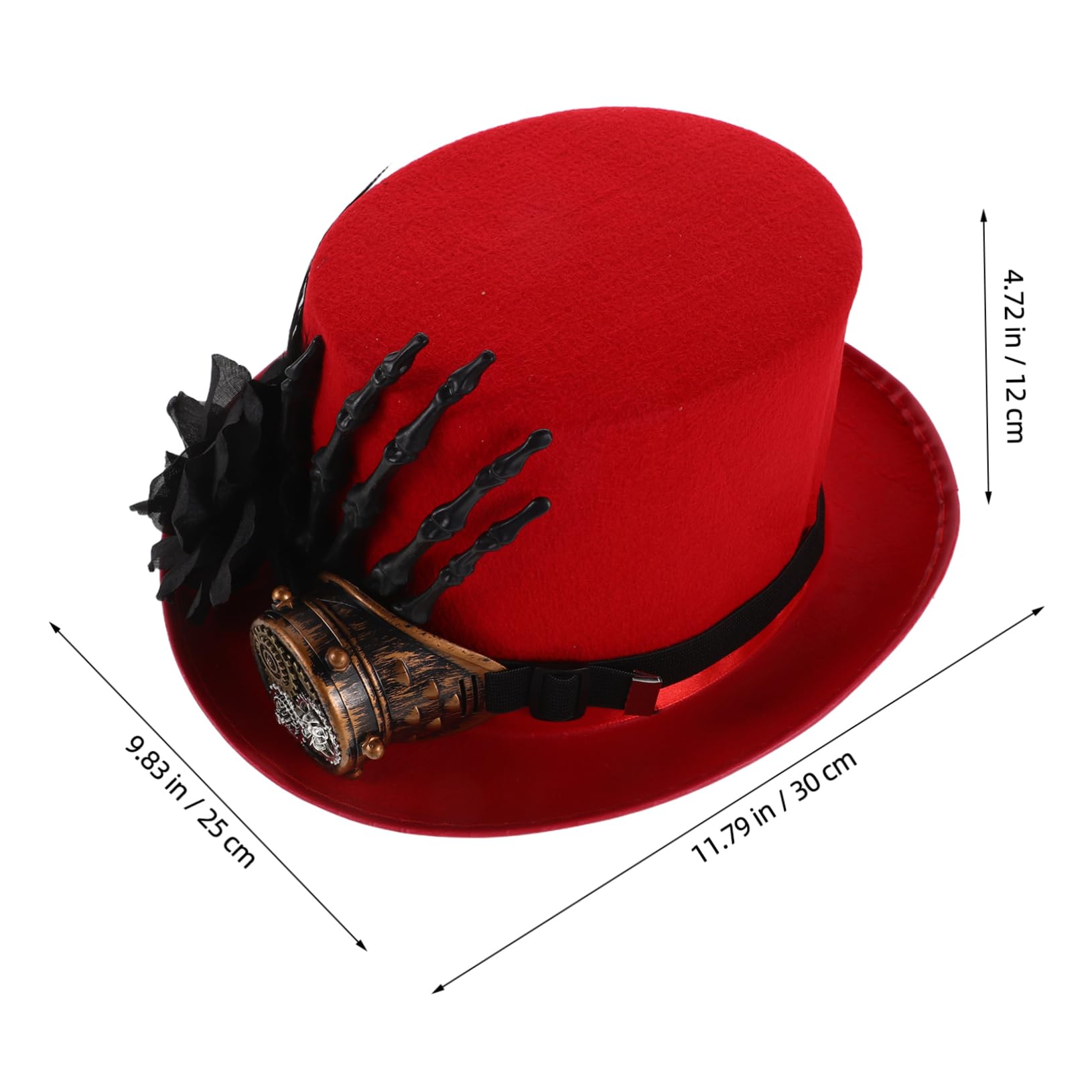 Anneome Sombrero Steampunk de Copa para Halloween con Diseño de Calavera y Accesorios de Disfraz para Fiestas y Cosplay Unisex